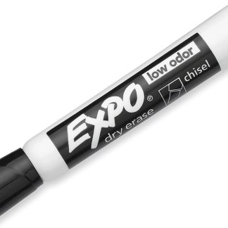 EXPO Low Odor Dry Erase Markers, Chisel Tip - Black