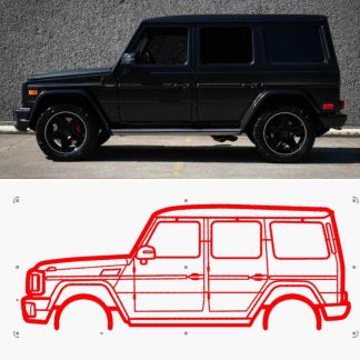 Mercedes G63 Generation 1 FL4 Silhouette Line Wall Art